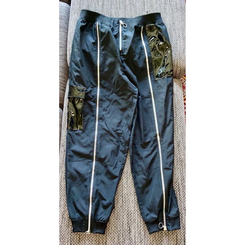Nike Women’s Black Polyester Zip-up Pants, Sz M